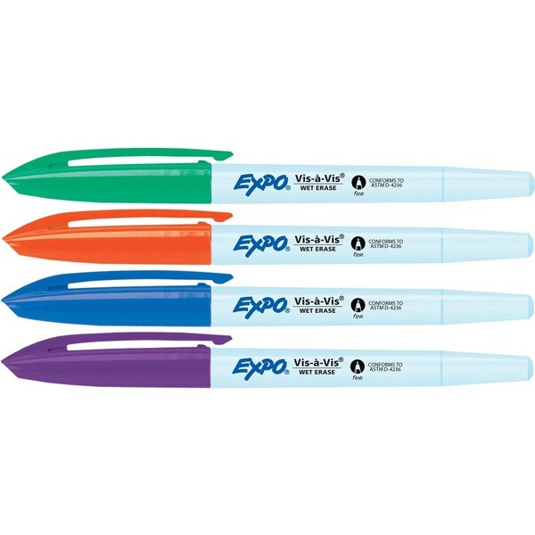 Marker, Wet-Erase, , Fine Point, 4/PK, AST PK